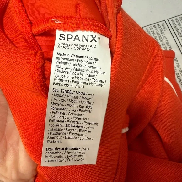 SPANX Red Track Pants with White Piping, Size Small - Picture 5 of 9